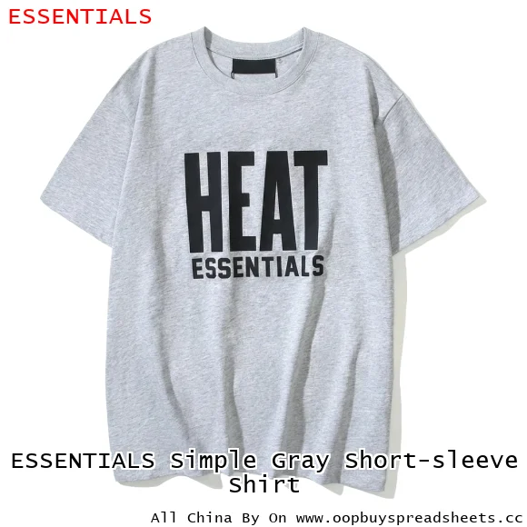 ESSENTIALS Simple Gray Short-sleeve Shirt