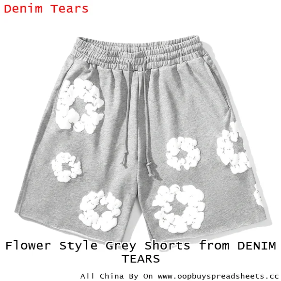 Flower Style Grey Shorts from DENIM TEARS