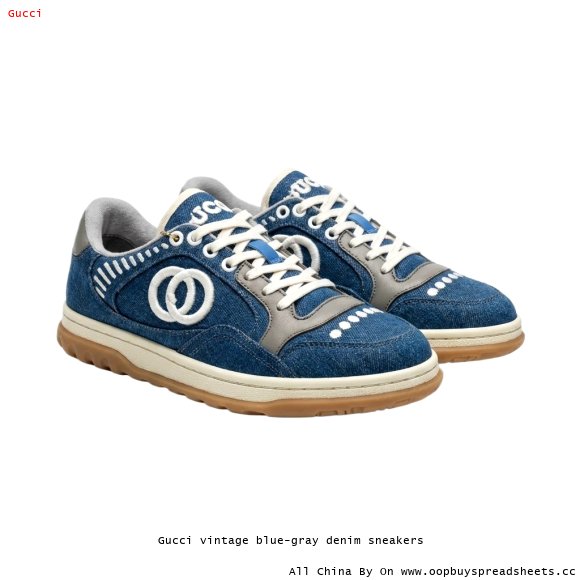 Gucci vintage blue-gray denim sneakers