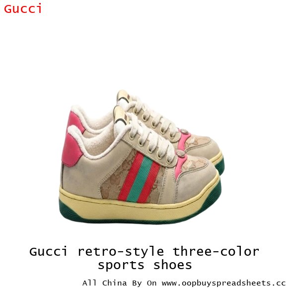 Gucci retro-style three-color sports shoes
