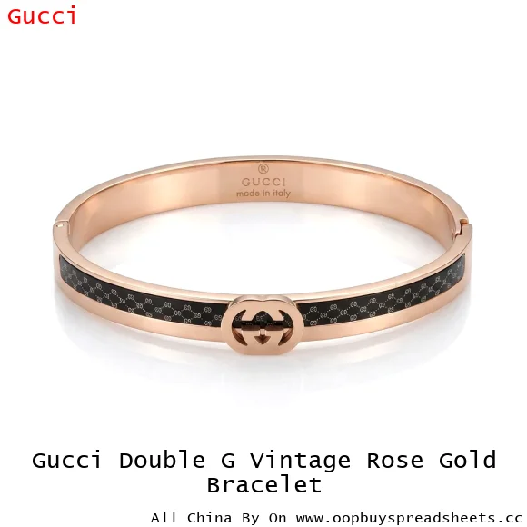 Gucci Double G Vintage Rose Gold Bracelet