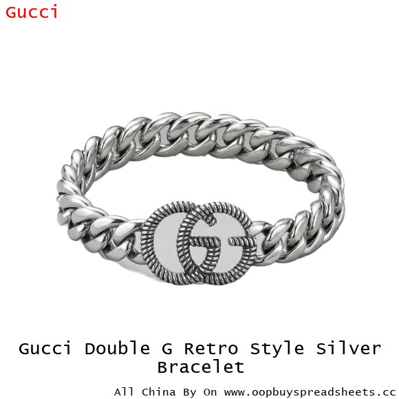 Gucci Double G Retro Style Silver Bracelet