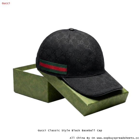 Gucci Classic Style Black Baseball Cap