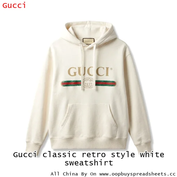 Gucci classic retro style white sweatshirt