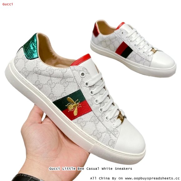 Gucci Little Bee Casual White Sneakers