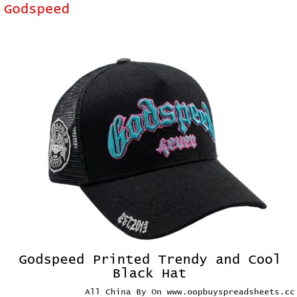 Godspeed Printed Trendy and Cool Black Hat