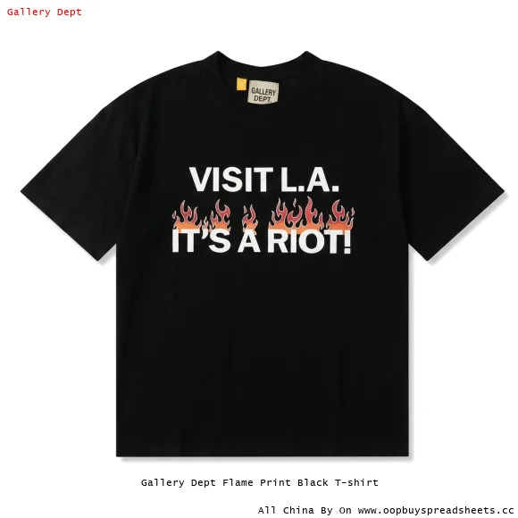 Gallery Dept Flame Print Black T-shirt