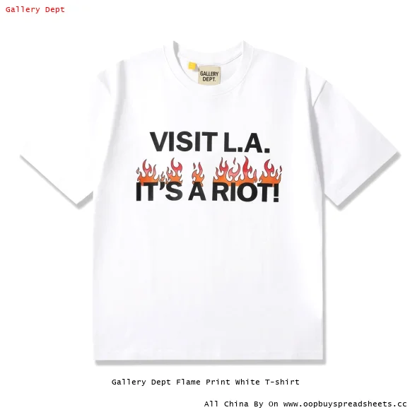 Gallery Dept Flame Print White T-shirt