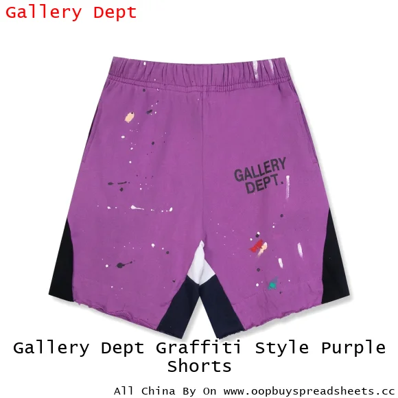 Gallery Dept Graffiti Style Purple Shorts