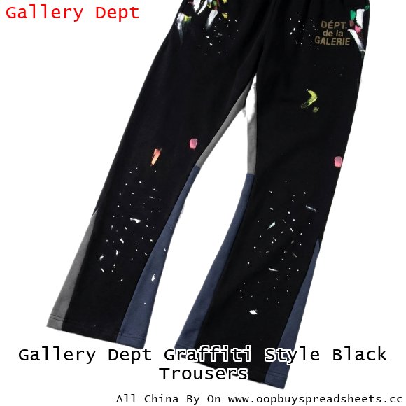 Gallery Dept Graffiti Style Black Trousers