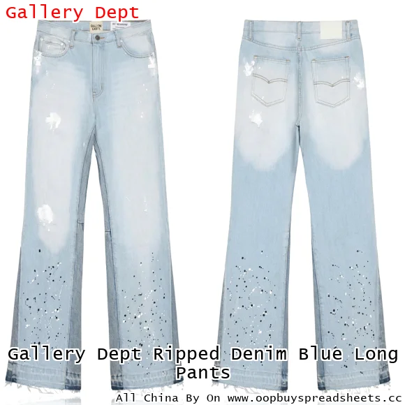Gallery Dept Ripped Denim Blue Long Pants