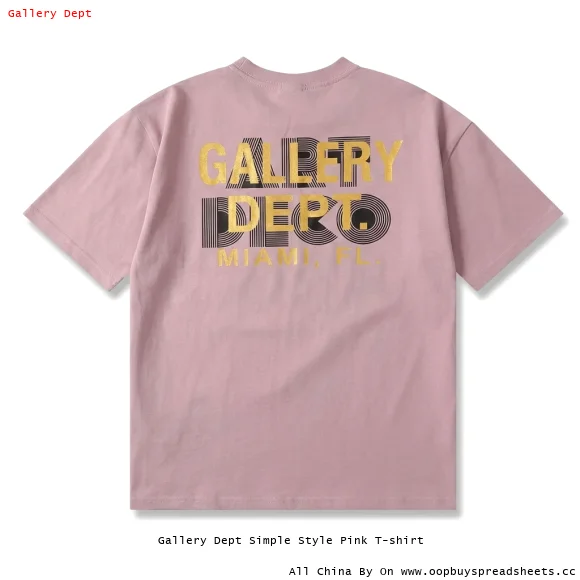 Gallery Dept Simple Style Pink T-shirt