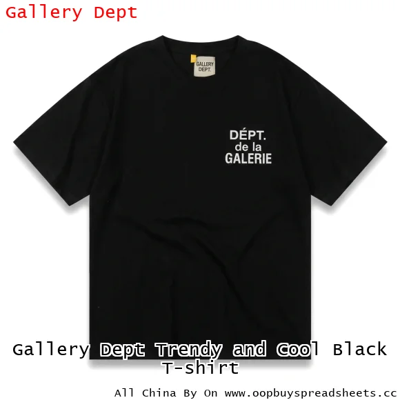 Gallery Dept Trendy and Cool Black T-shirt