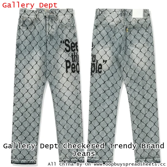Gallery Dept Checkered Trendy Brand Jeans