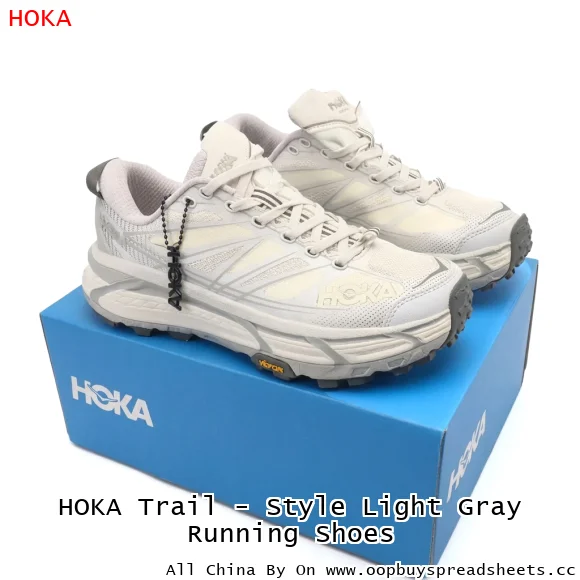 HOKA Trail - Style Light Gray Running Shoes