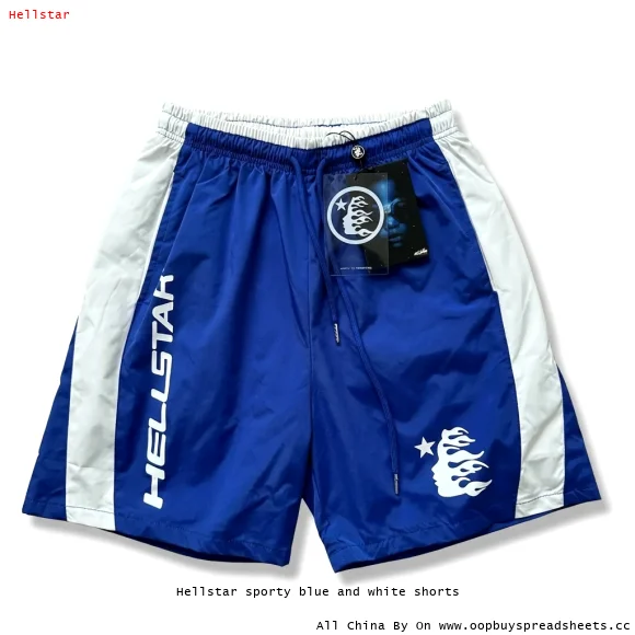 Hellstar sporty blue and white shorts