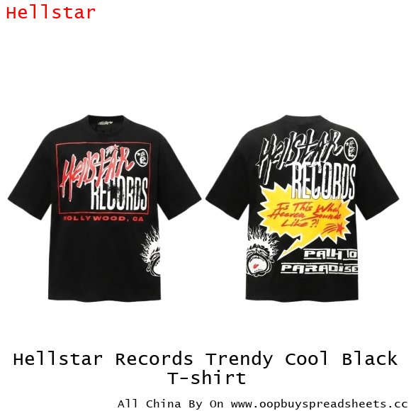 Hellstar Records Trendy Cool Black T-shirt