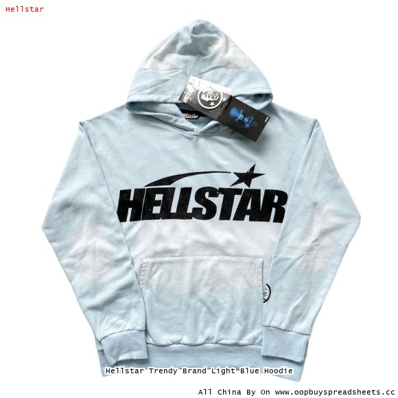 Hellstar Trendy Brand Light Blue Hoodie