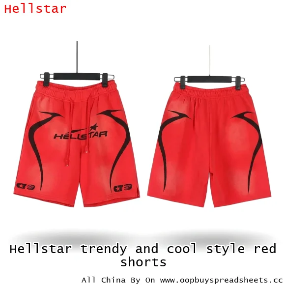 Hellstar trendy and cool style red shorts