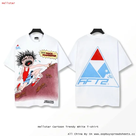 Hellstar Cartoon Trendy White T-shirt