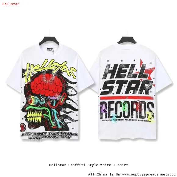 Hellstar Graffiti Style White T-shirt