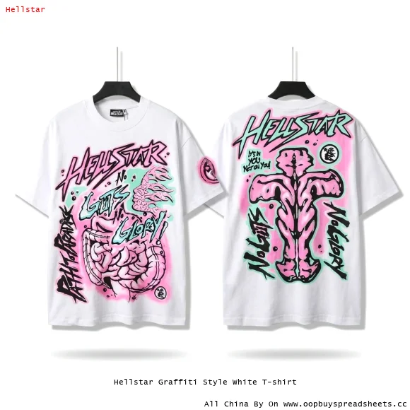 Hellstar Graffiti Style White T-shirt
