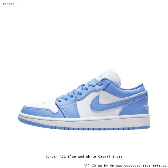 Jordan AJ1 Blue and White Casual Shoes