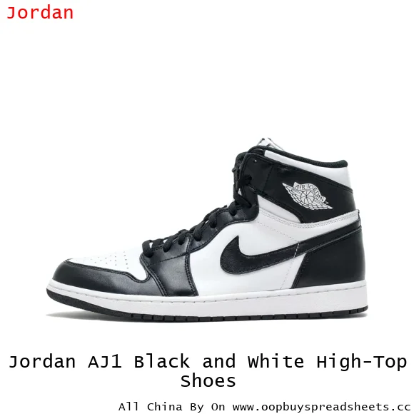 Jordan AJ1 Black and White High-Top Shoes