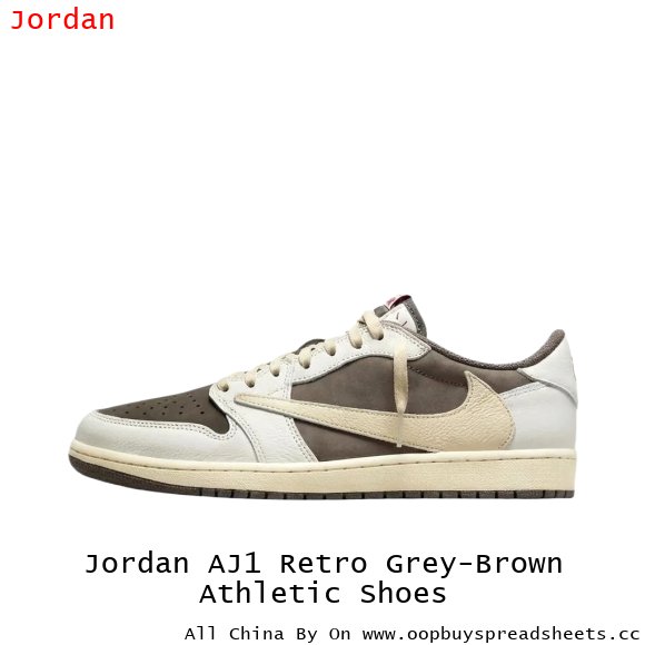 Jordan AJ1 Retro Grey-Brown Athletic Shoes