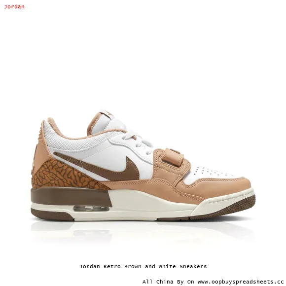 Jordan Retro Brown and White Sneakers