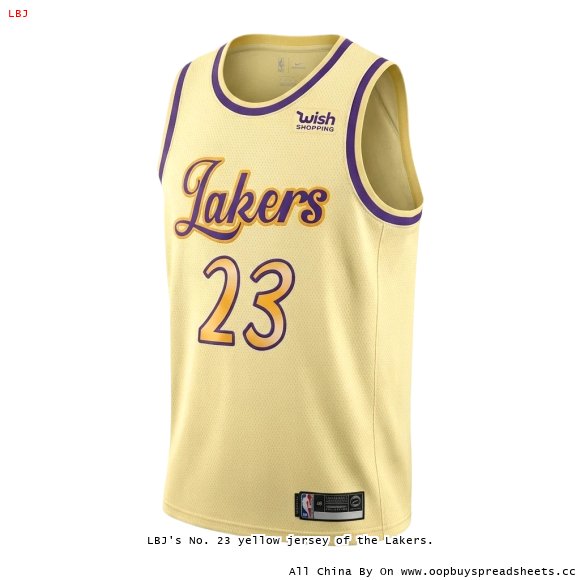 LBJ's No. 23 yellow jersey of the Lakers.
