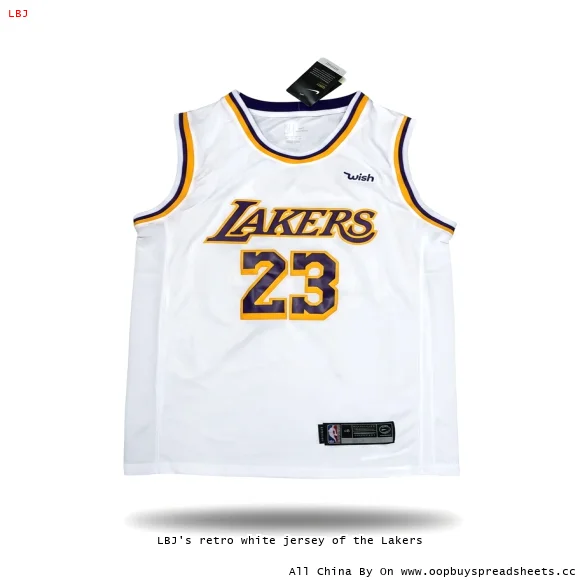 LBJ's retro white jersey of the Lakers