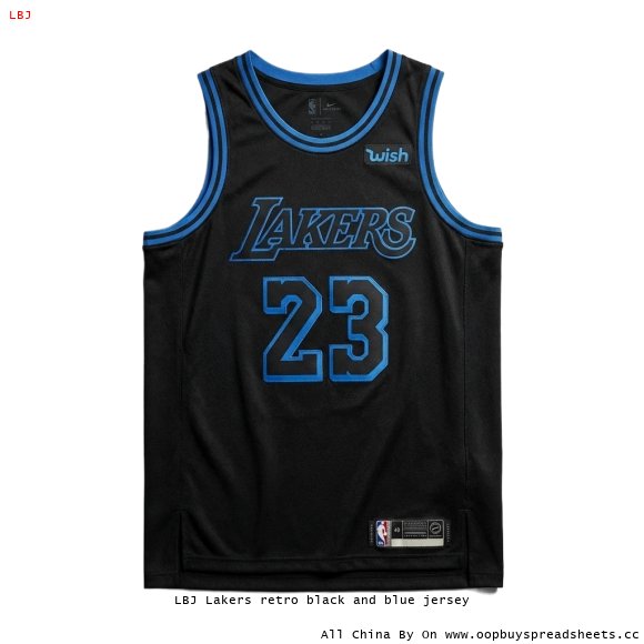 LBJ Lakers retro black and blue jersey