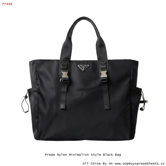 Prada Nylon Minimalist Style Black Bag
