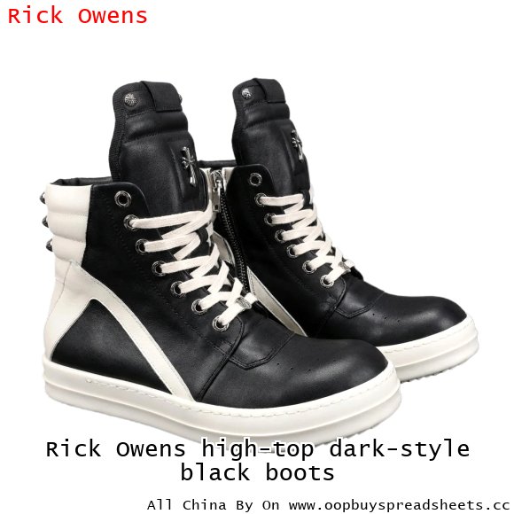 Rick Owens high-top dark-style black boots