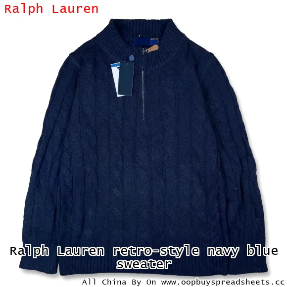 Ralph Lauren retro-style navy blue sweater