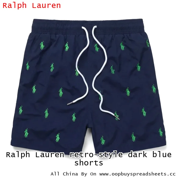 Ralph Lauren retro-style dark blue shorts