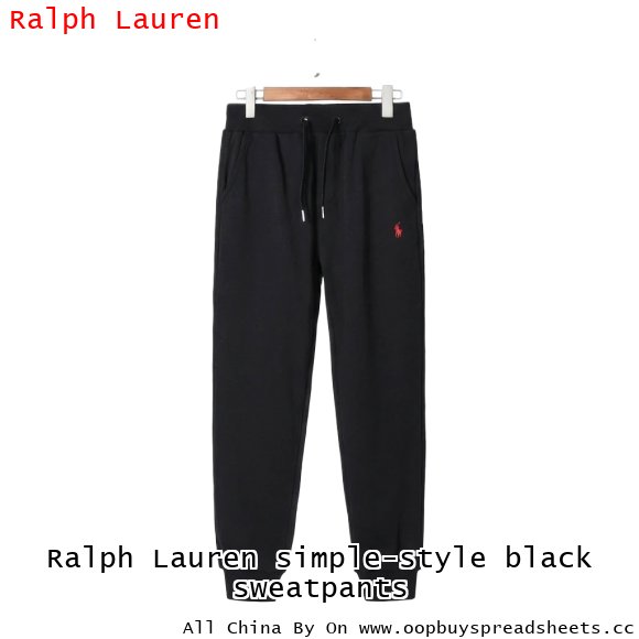 Ralph Lauren simple-style black sweatpants