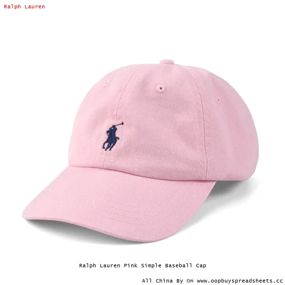 Ralph Lauren Pink Simple Baseball Cap