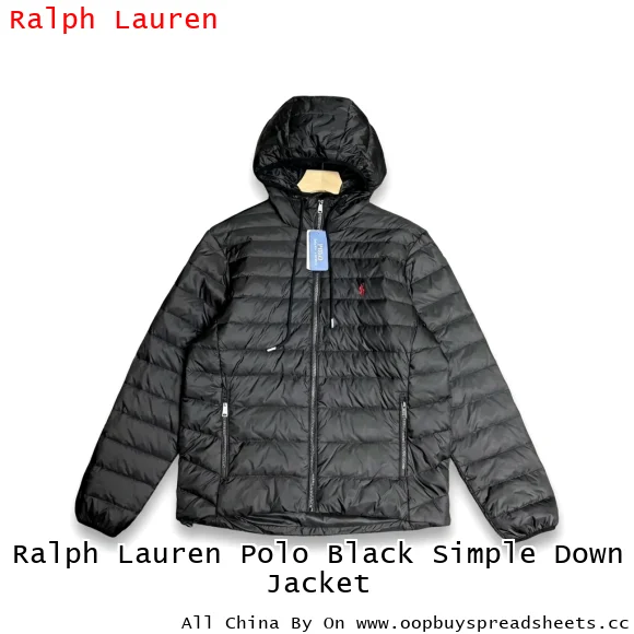 Ralph Lauren Polo Black Simple Down Jacket