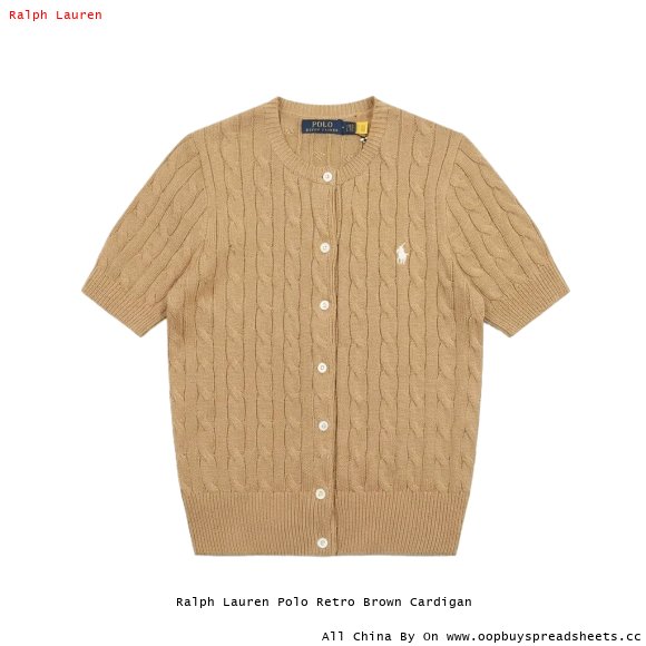 Ralph Lauren Polo Retro Brown Cardigan