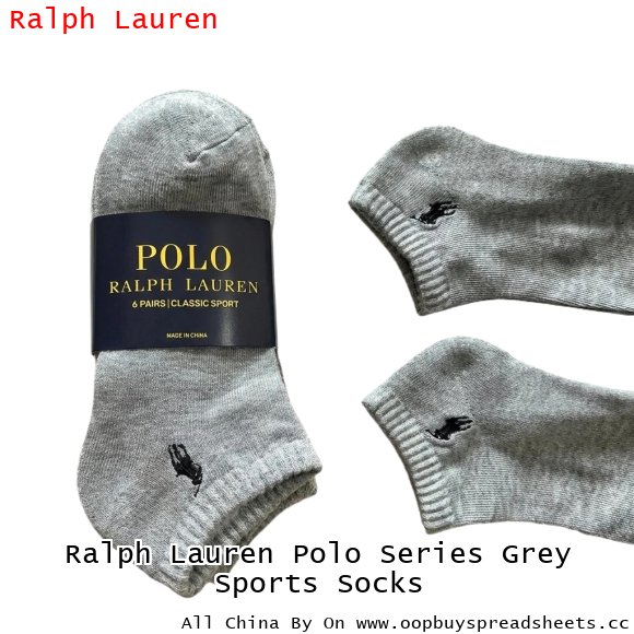 Ralph Lauren Polo Series Grey Sports Socks