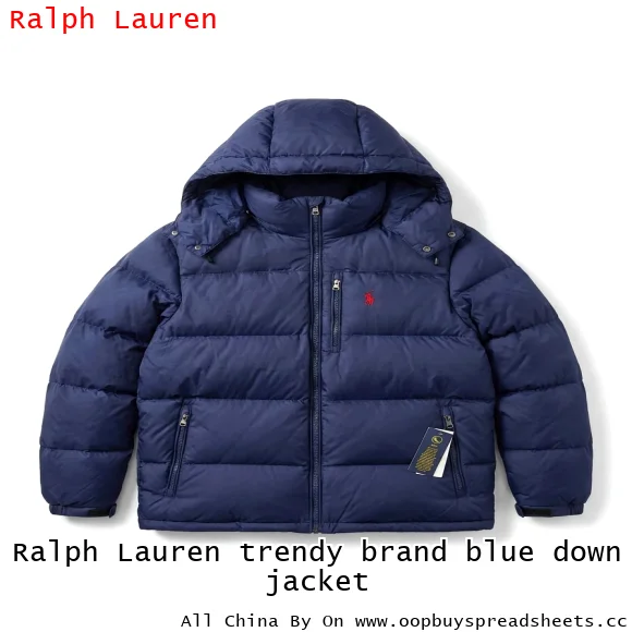 Ralph Lauren trendy brand blue down jacket