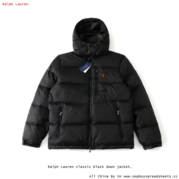 Ralph Lauren classic black down jacket.