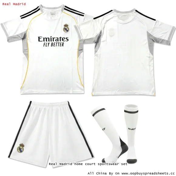 Real Madrid home court sportswear set