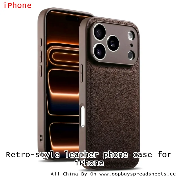Retro-style leather phone case for iPhone