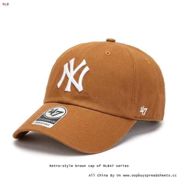 Retro-style brown cap of MLB47 series