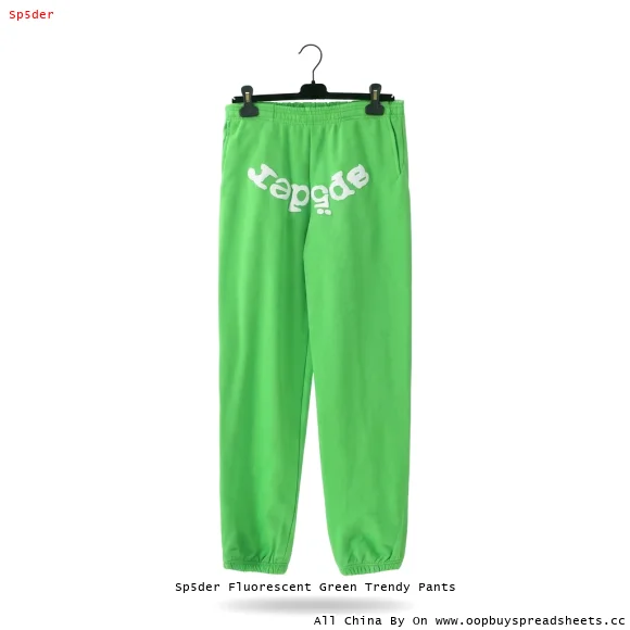 Sp5der Fluorescent Green Trendy Pants