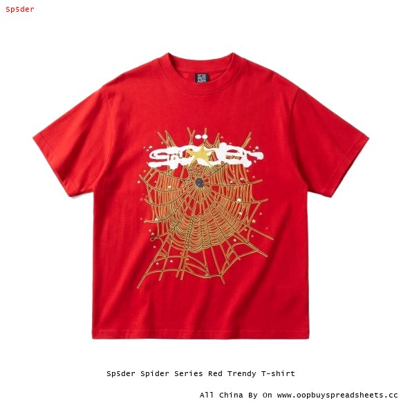 Sp5der Spider Series Red Trendy T-shirt