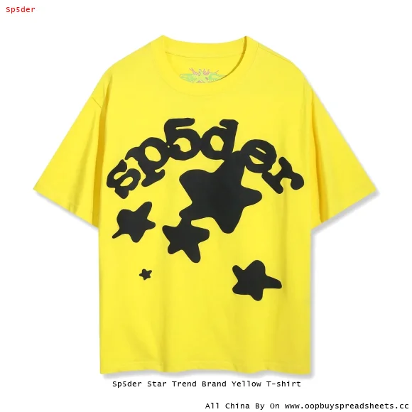 Sp5der Star Trend Brand Yellow T-shirt